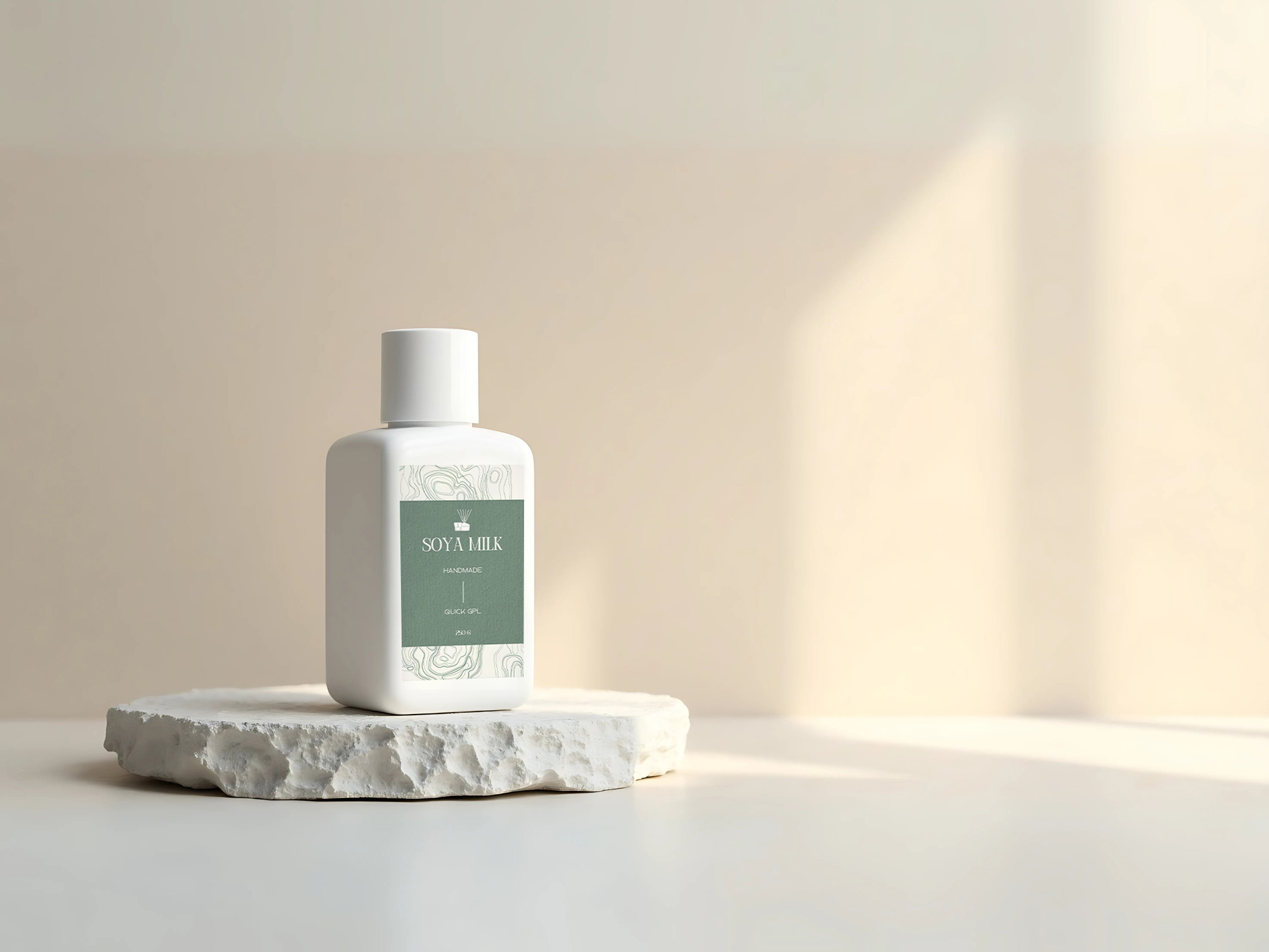 Square Skincare Cosmetic Bottle Mockup high-quality product showcase image - Quickgpl