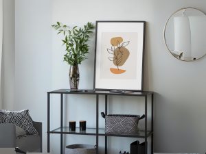 Photo Frame On A Shelf In Living Room