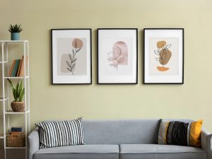 3 Photo Frame On Living Room Wall