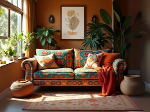 Photo Frame In A Cozy Living Room