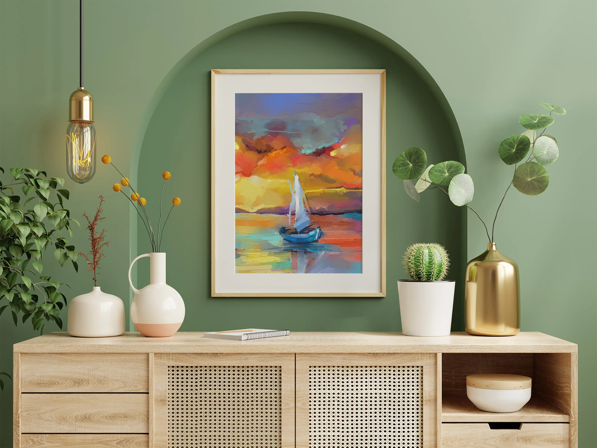 Photo Frame With Wooden Cabinet