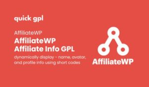 Display affiliate details dynamically – 100% original GPL WordPress plugin (QuickGPL)