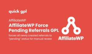 AffiliateWP Force Pending Referrals – 100% original GPL WordPress addon to control referral status