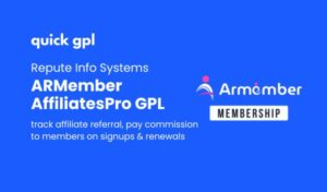 ARMember AffiliatesPro Addon – 100% original GPL WordPress integration for membership referral tracking – QuickGPL