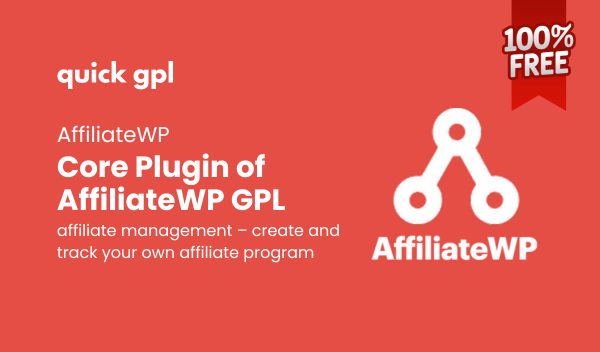 AffiliateWP Premium – 100% original GPL WordPress plugin Free Download for affiliate marketing from Quickgpl