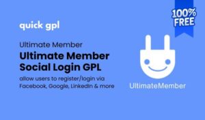 Ultimate Member Social Login Free Downlaod – 100% original GPL WordPress plugin for social registration - QuickGPL