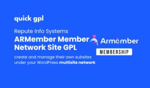 ARMember Member Network Site (Multisite Addon) – 100% original GPL WordPress plugin for multisite member subsite creation (QuickGPL)