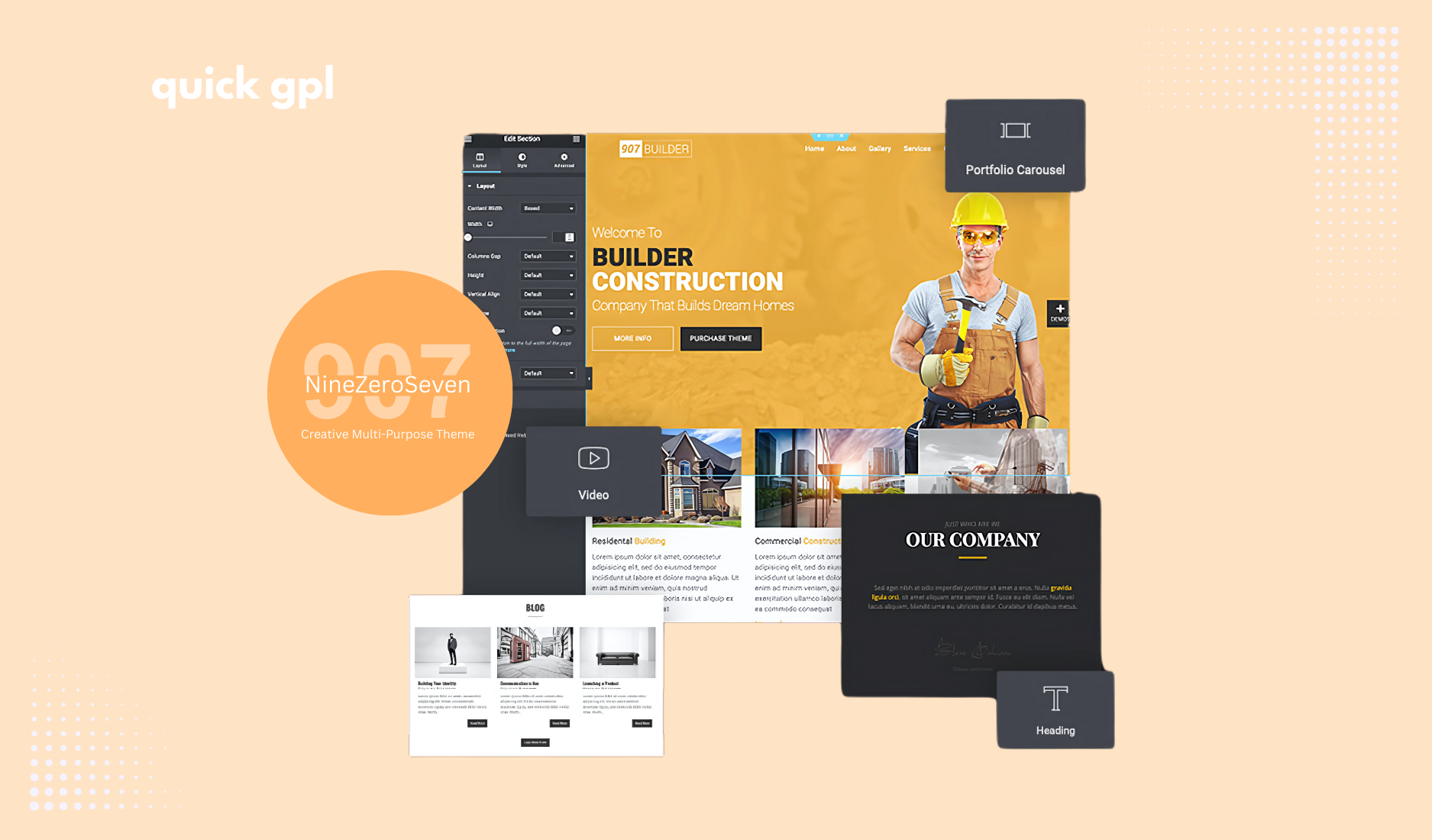 907 Responsive Multi-Purpose WordPress Theme GPL Preview – QUICKGPL