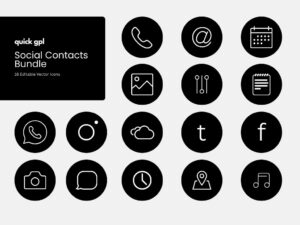 Social Contacts Icon Bundle - 16 Vectors