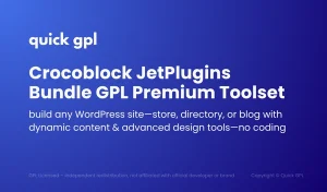 Crocoblock JetPlugins Bundle GPL – WordPress plugin toolkit from QuickGPL to build dynamic websites, listings and stores